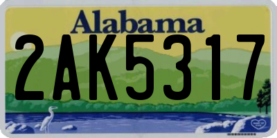 AL license plate 2AK5317
