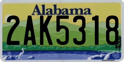 AL license plate 2AK5318
