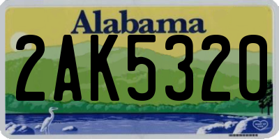 AL license plate 2AK5320