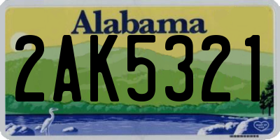 AL license plate 2AK5321
