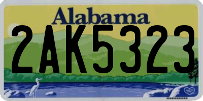 AL license plate 2AK5323