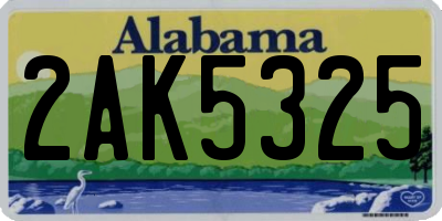 AL license plate 2AK5325