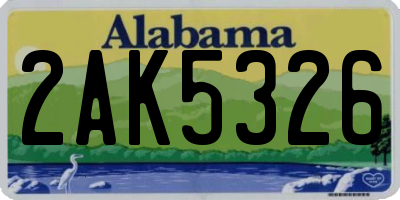 AL license plate 2AK5326