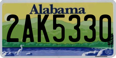 AL license plate 2AK5330