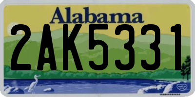 AL license plate 2AK5331