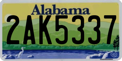 AL license plate 2AK5337