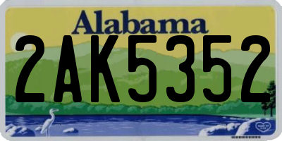 AL license plate 2AK5352