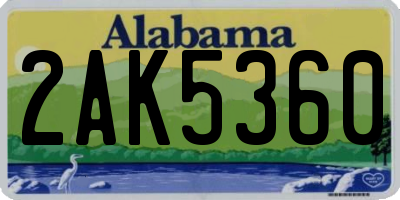AL license plate 2AK5360