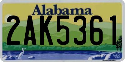 AL license plate 2AK5361
