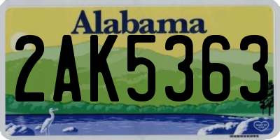 AL license plate 2AK5363