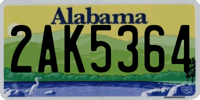AL license plate 2AK5364