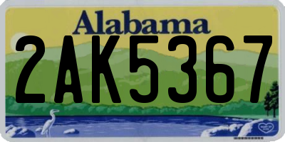 AL license plate 2AK5367