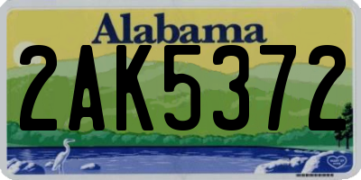 AL license plate 2AK5372