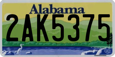 AL license plate 2AK5375