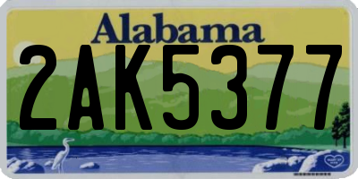 AL license plate 2AK5377