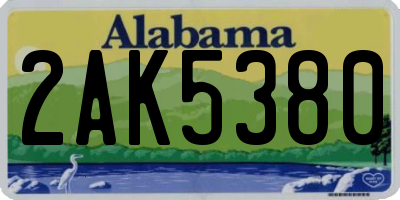 AL license plate 2AK5380