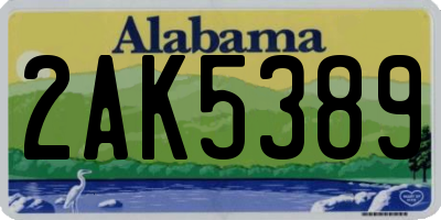AL license plate 2AK5389