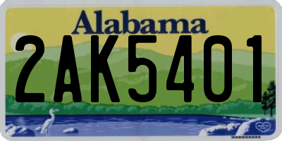 AL license plate 2AK5401