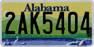 AL license plate 2AK5404
