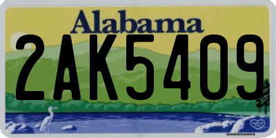 AL license plate 2AK5409