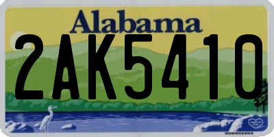 AL license plate 2AK5410