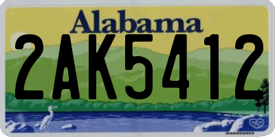 AL license plate 2AK5412