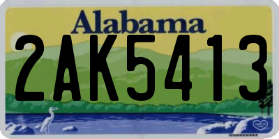 AL license plate 2AK5413