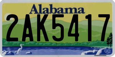 AL license plate 2AK5417