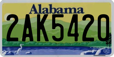 AL license plate 2AK5420