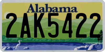 AL license plate 2AK5422
