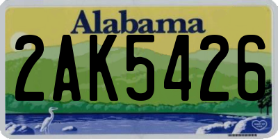AL license plate 2AK5426