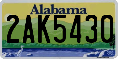 AL license plate 2AK5430