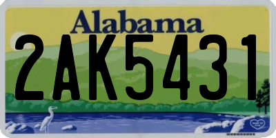 AL license plate 2AK5431