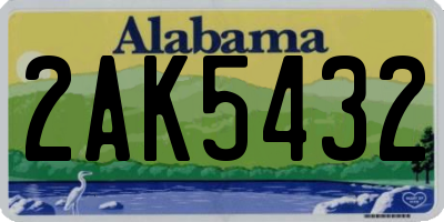 AL license plate 2AK5432