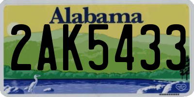 AL license plate 2AK5433