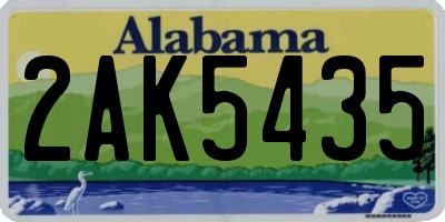 AL license plate 2AK5435