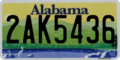AL license plate 2AK5436