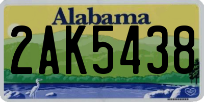 AL license plate 2AK5438