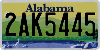 AL license plate 2AK5445