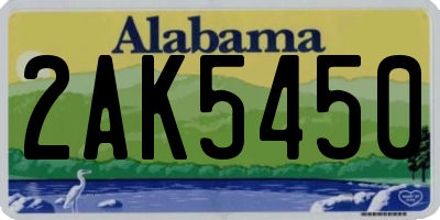 AL license plate 2AK5450