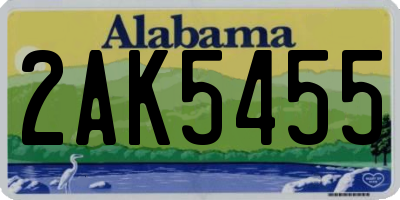 AL license plate 2AK5455
