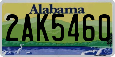 AL license plate 2AK5460