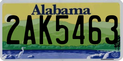AL license plate 2AK5463