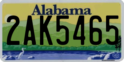 AL license plate 2AK5465