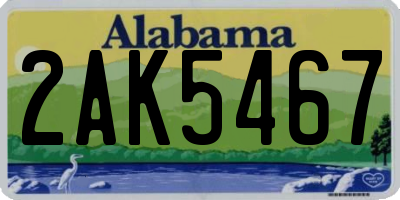 AL license plate 2AK5467
