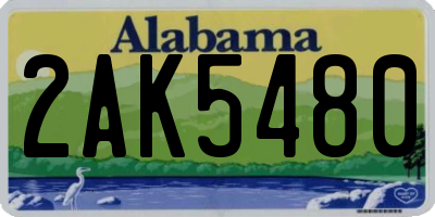 AL license plate 2AK5480