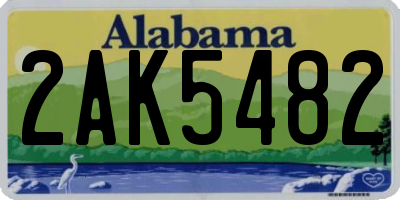 AL license plate 2AK5482