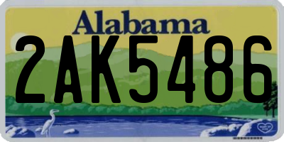AL license plate 2AK5486