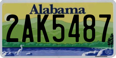 AL license plate 2AK5487