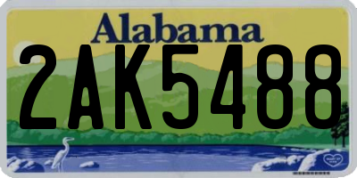 AL license plate 2AK5488